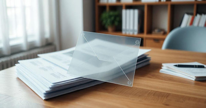 Envelope transparente A4 para organização e proteção de documentos